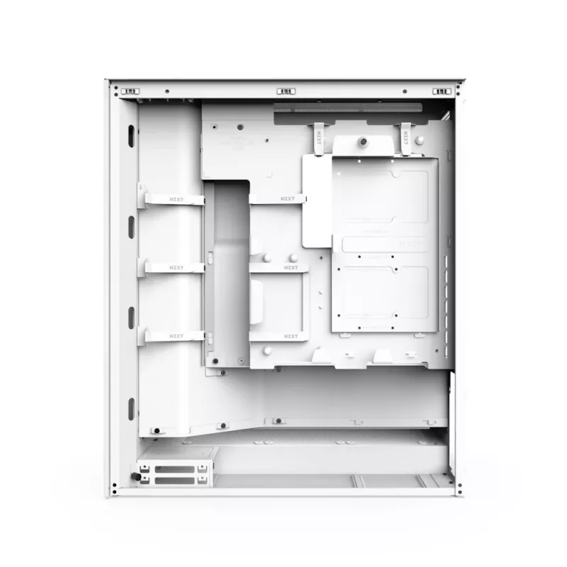 PC-Gehäuse NZXT H7 Flow RGB Midi Tower Weiß — gehärtetes Glas, EATX, vorne 3×120mm, USB-C
