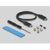 SSD-Gehäuse DeLOCK Externes USB-Typ-C-Combo-Gehäuse für M.2 NVMe PCIe oder SATA SSD