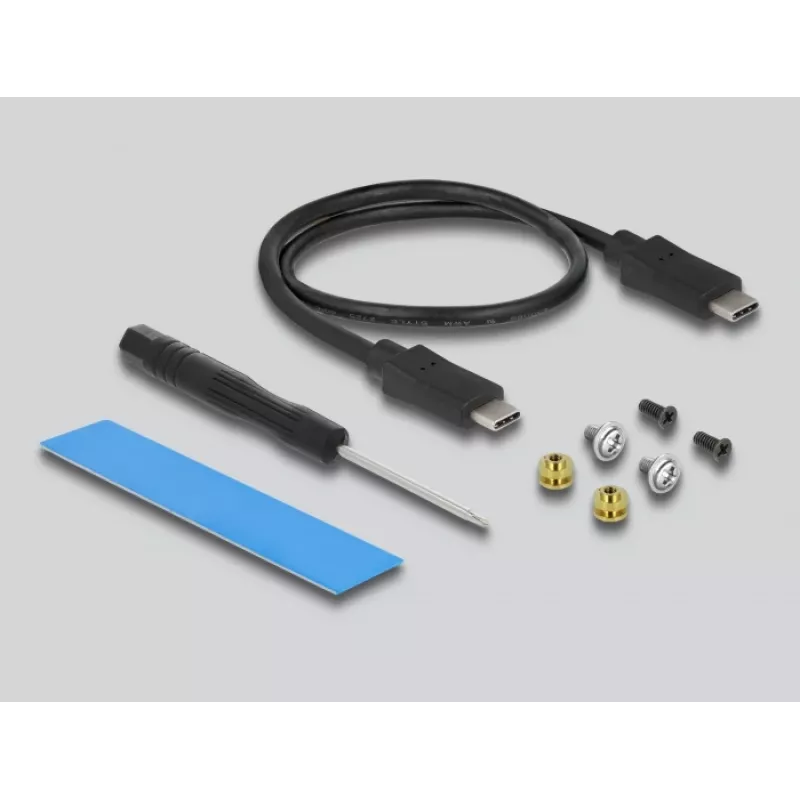 SSD-Gehäuse DeLOCK Externes USB-Typ-C-Combo-Gehäuse für M.2 NVMe PCIe oder SATA SSD