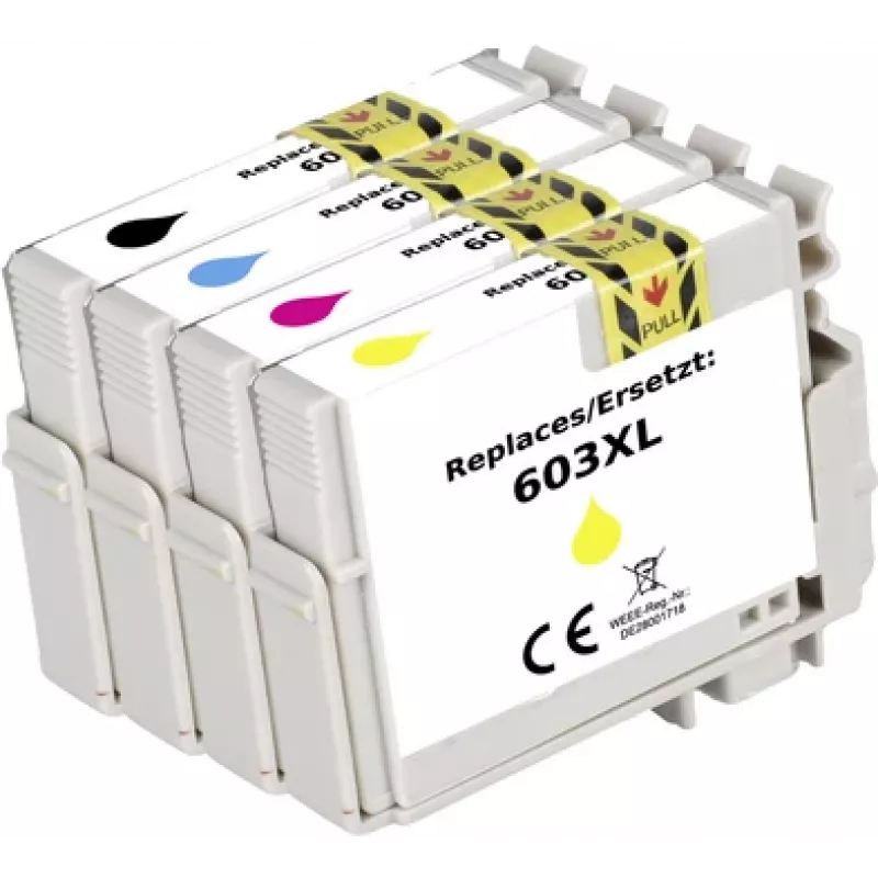 Renkforce Tinten-Kombipack ersetzt Epson 603XL (C13T03A645) kompatibel Schwarz, Cyan, Magenta, Gelb RF-I-E-603XLBKCMY4PK RF-5655898 (RF-5655898)