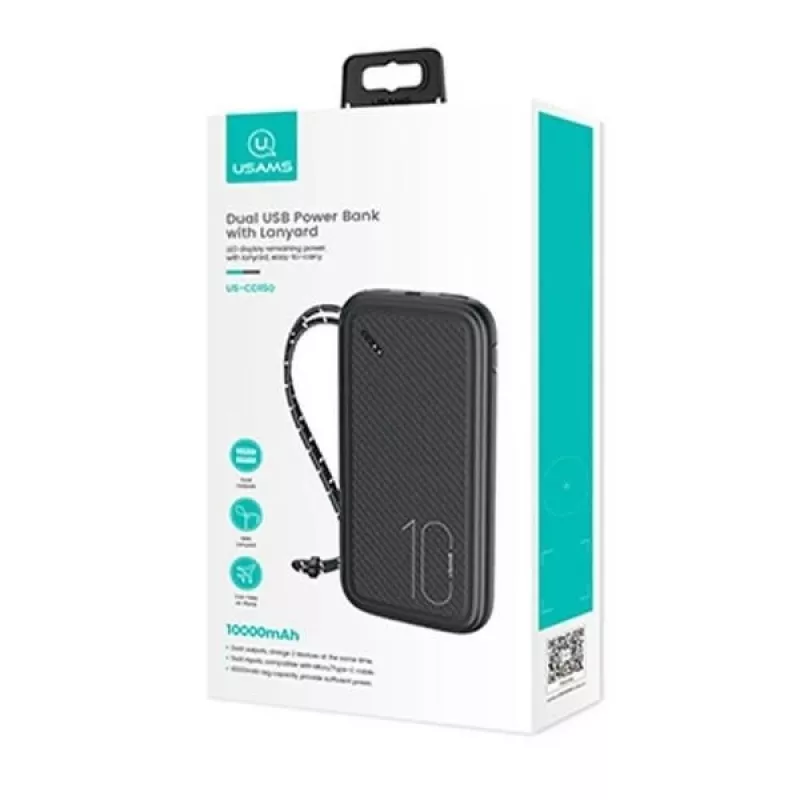Tragbare Powerbank USAMS PB56 10000 mAh 2x USB / USB-C / MicroUSB Schnellladung