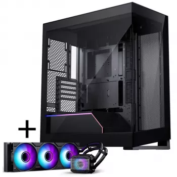 PHANTEKS NV-Serie NV5 MK2 ATX-Gehäuse, gehärtetes Glas, DRGB - Satin Schwarz + Glacier One 360M25 Gen2 DRGB AiO-Flüssigkeitskühlung - 360 mm