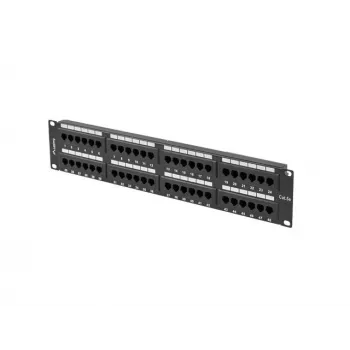 Patchpanel LANBERG PPU5-2048-B 48-Port 2U 19 Zoll Kategorie 5e UTP, schwarz