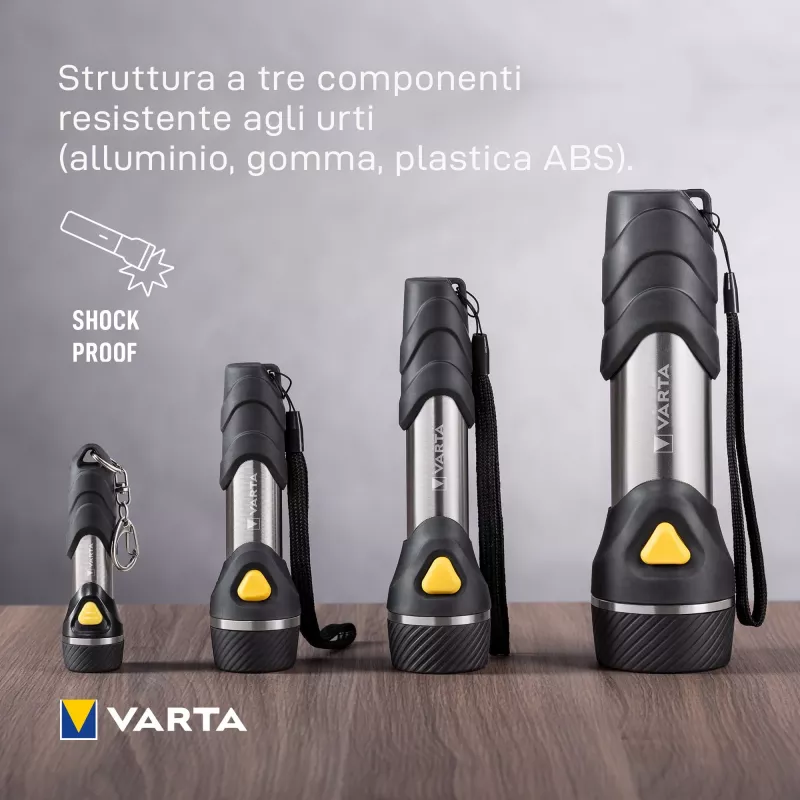 Hand-Taschenlampe Varta Day Light Multi LED F20 Schwarz Silber Gelb