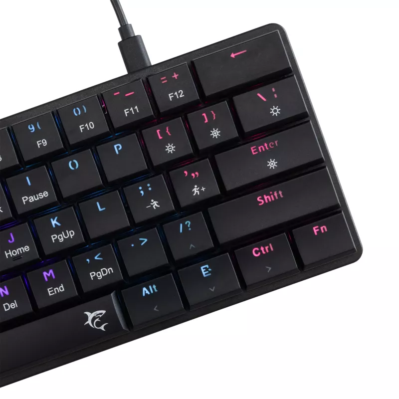 Mechanische Tastatur White Shark Nagamaki GK-006131 Schwarz US-Layout Brown Switches