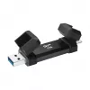 USB-Stick Silicon Power DS72 1 TB, USB 3.2 Gen 2 Type-A / Type-C, Aluminium-Gummi-Gehäuse, schwarz