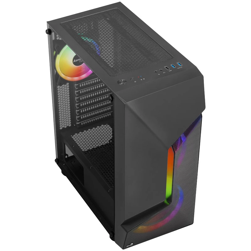 Aerocool Scape-G-BK-v2 Midi-Tower, Tempered Glass, FRGB - schwarz