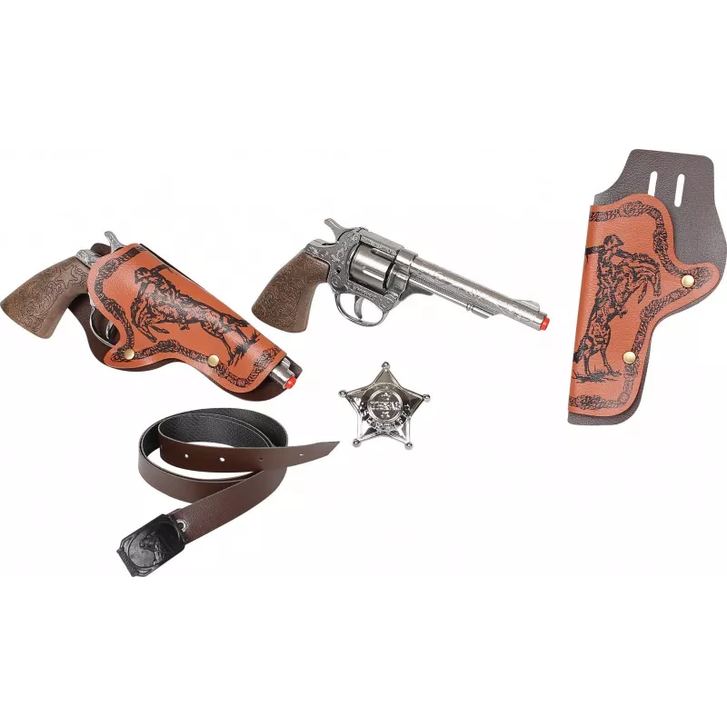 Revolver 8-Schuss 2 Stück + Abzeichen GONHER 158/0 Pulio