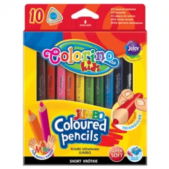 Buntstifte colorino JUMBO Dreikant — 10 Farben, 8,9 cm