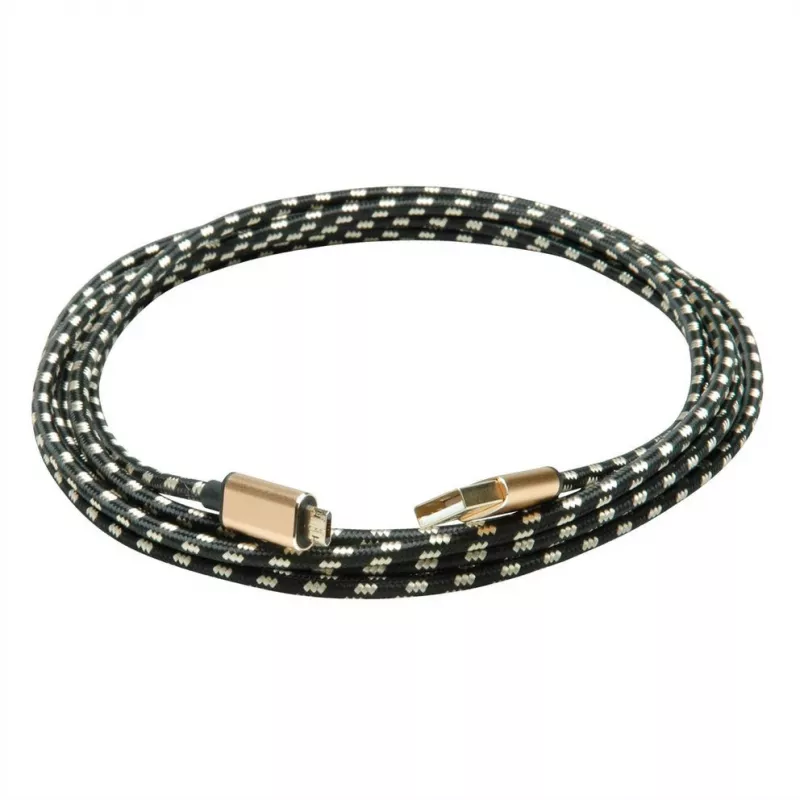 ROLINE 11.02.8819 USB-Kabel 0,8 m USB 2.0 USB C Micro-USB B Schwarz - Gold (11.02.8819)
