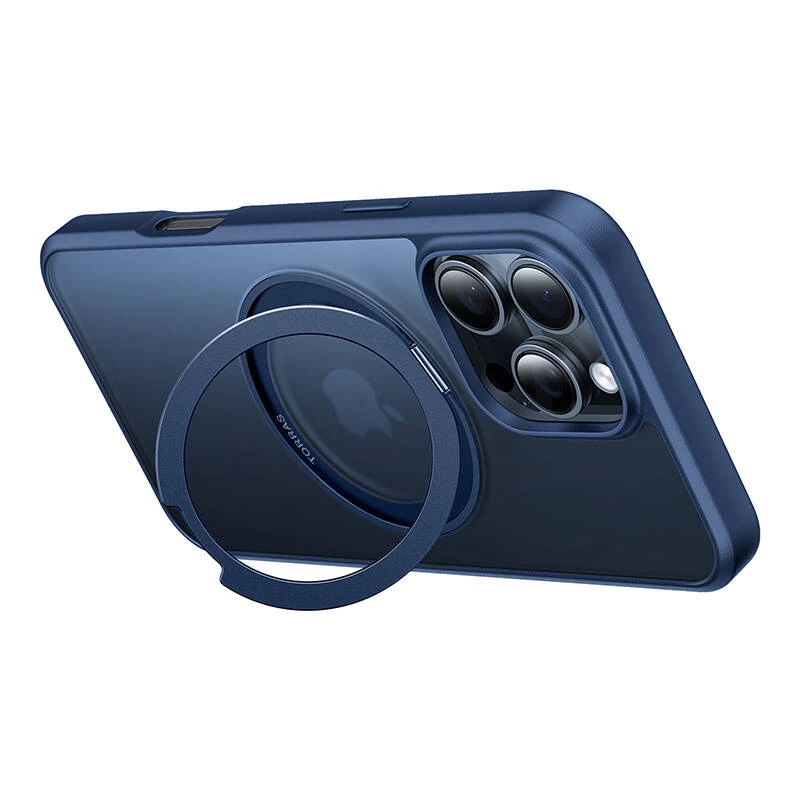 Schutzhülle Torras Ostand Pro für iPhone 16 Pro, Blau, schlankes Design