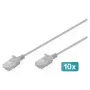 Patchkabel DIGITUS CAT6 U-UTP schlank, 5 m, grau — 10er-Pack