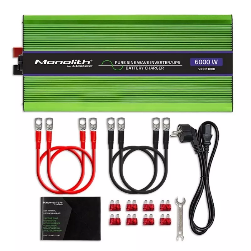 Auto-Wechselrichter Qoltec Monolith 6000 W Grün 12 V