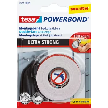Doppelseitiges Klebeband Tesa Powerbond Ultra Strong 55791-00001-00