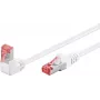 Goobay CAT 6 Patchkabel 1x 90° abgewinkelt, S/FTP (PiMF), Weiß, 3 m - Rastlasche oben, LSZH halogenfrei, Kupfer (51552)