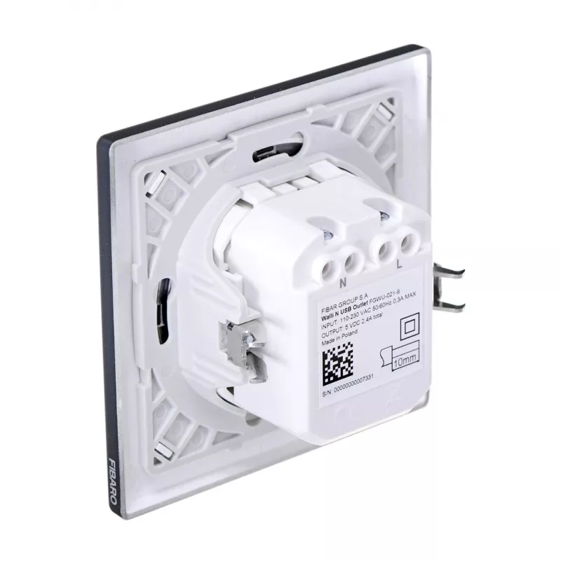 Fibaro FGWU-021-8 Steckdose 2x USB Schwarz