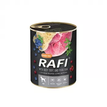 Dolina Noteci Rafi Dog Nassfutter für Hunde mit Rindermägen und Schinken, 800 g