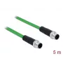 DeLOCK - Netzwerkkabel - M12 (4-polig) (M) auf M12 (4-polig) (M) - 5,0 m - SF/FTP - halogenfrei - grün (85920)