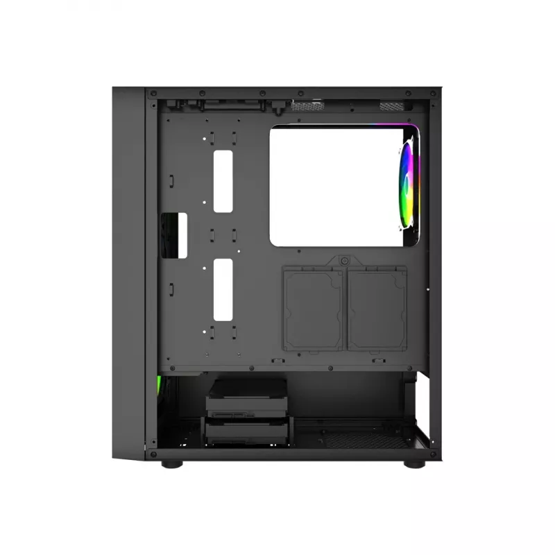 PC-Gehäuse GEMBIRD Fornax 4300 Midi Tower ATX, gehärtetes Glas, 2x 3,5-Zoll-Einschübe, 3x 2,5-Zoll-Einschübe, ARGB-Lüfterunterstützung, USB 3.2 Gen1
