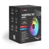 CPU-Luftkühler SAVIO SAVGCOVORTEXX2ARGB mit 4 Heatpipes, 120-mm-ARGB-Lüfter, schwarz