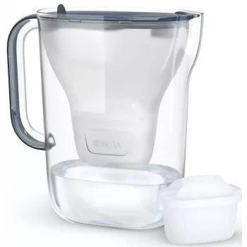 BRITA Wasserfilterkanne Style Essential Graphit mit 4 MAXTRA Pro Filtern, 2,4 L Tank, 1,4 L gefiltert