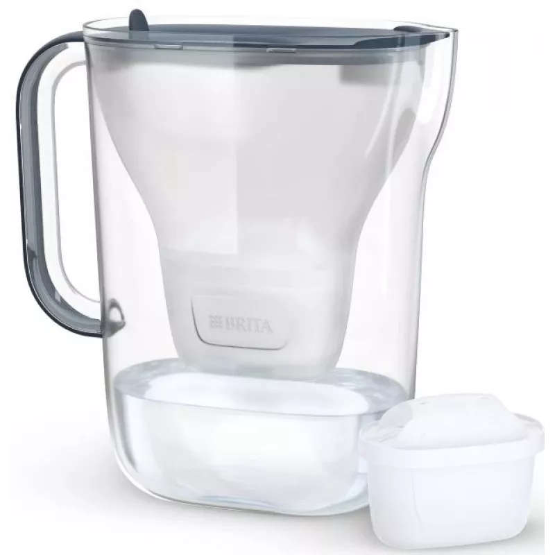 BRITA Wasserfilterkanne Style Essential Graphit mit 4 MAXTRA Pro Filtern, 2,4 L Tank, 1,4 L gefiltert