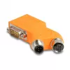DELOCK CAN-Bus Splitter D-Sub 9 (Stecker/Buchse) auf M12 5-polig A-kodiert (Stecker/Buchse) 35° orange