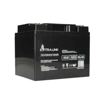 USV-Batterie Extralink Accumulator AGM 12V 45Ah — Geschlossene Blei-Säure (VRLA), 1 Stück, schwarz