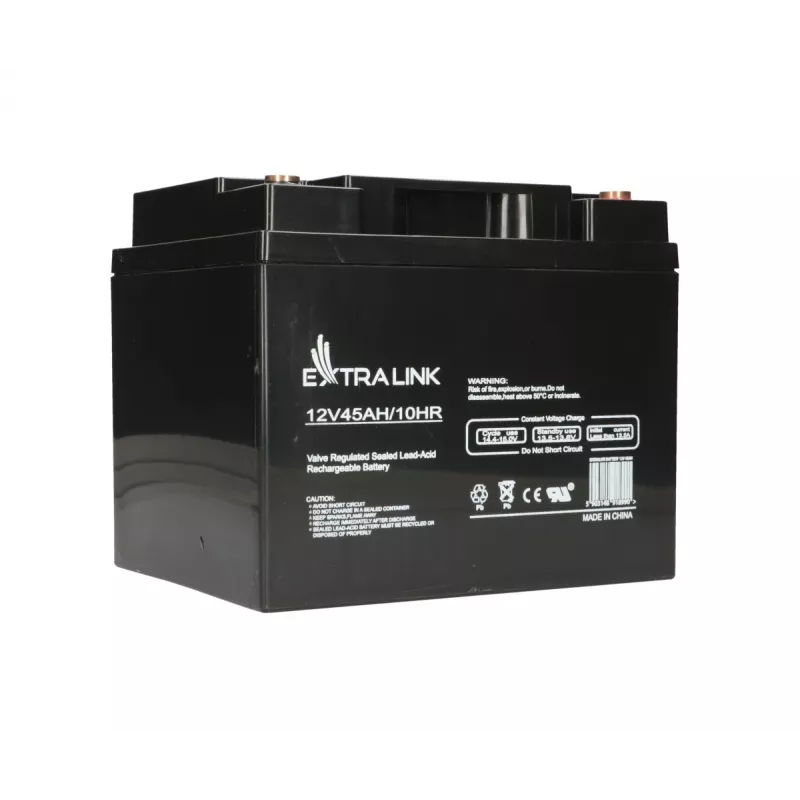 USV-Batterie Extralink Accumulator AGM 12V 45Ah — Geschlossene Blei-Säure (VRLA), 1 Stück, schwarz