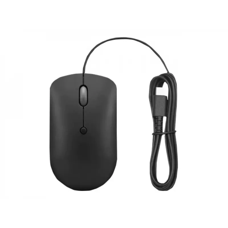 Kabelgebundene optische Maus Lenovo GY51D20875 USB Typ-C, beidhändig, 2400 DPI, 4 Tasten, schwarz