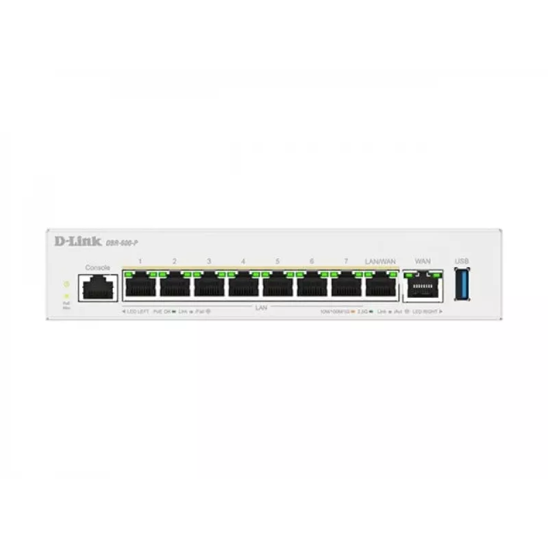 D-Link DBR-600-P/B Business PoE Router, Ethernet WAN, 2,5 Gigabit Ethernet, Weiß