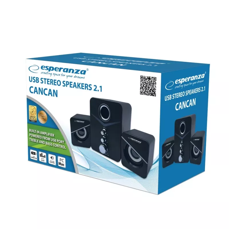 Esperanza EP153 USB 2.1 Lautsprecherset 6 W Schwarz