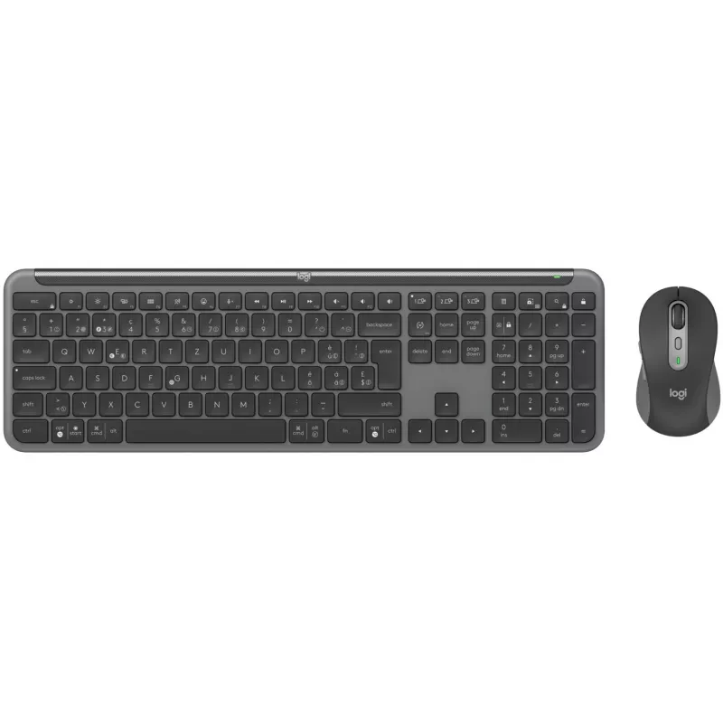 Logitech Signature Slim Combo MK950 for Business - Tastatur-Maus-Set - 100% - Vollgröße - Kabellos - Bluetooth 5.1 LE - QWERTZ - Schweizer - Graphit (920-012503)