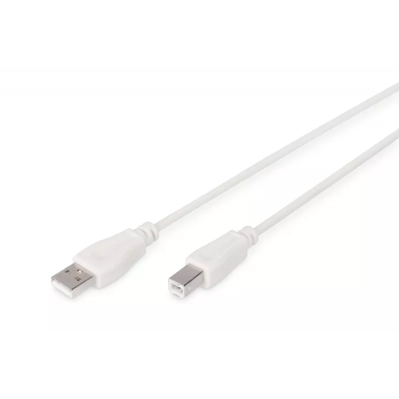 Assmann USB-Verbindungskabel, Typ A - B M/M, 3,0 m, USB 2.0 geeignet, UL, beige (AK-300102-030-E)
