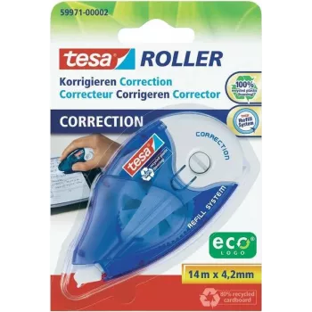 Korrekturroller Tesa 59971 – 4,2 mm Spitze, 14 m Korrekturband, weiß
