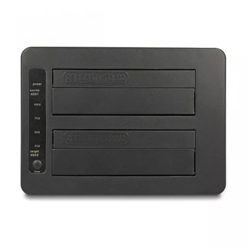 DeLOCK USB Dual-Dockingstation für 2 x SATA HDD SSD Klonfunktion Kartenleser