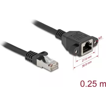 DeLOCK 90773 Netzwerkkabel Schwarz 0,25 m Cat6a S/FTP RJ-45