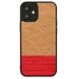 Schutz-Handyhülle Man and Wood für iPhone 12 mini – Fischgrätmuster azalea Schwarz