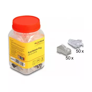 DeLOCK RJ45 Modularstecker Cat.6 50 Stück mit Knickschutztüllen