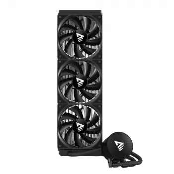 Flüssigkeitskühlungsset SAVIO NOX 360 mm (3×120-mm-Lüfter, Kupferboden, Aluminium-Radiator) Schwarz, 600–1800 U/min