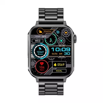 Smartwatch Colmi P80 Stahl Schwarz mit Bluetooth und Herzfrequenzmesser