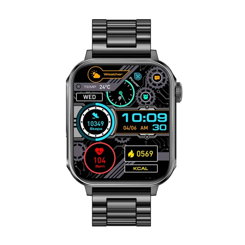 Smartwatch Colmi P80 Stahl Schwarz mit Bluetooth und Herzfrequenzmesser