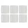 Quadratischer Essteller LA PORCELLANA BIANCA Florentina White 26,5 cm — 6er-Set