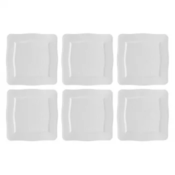 Quadratischer Essteller LA PORCELLANA BIANCA Florentina White 26,5 cm — 6er-Set