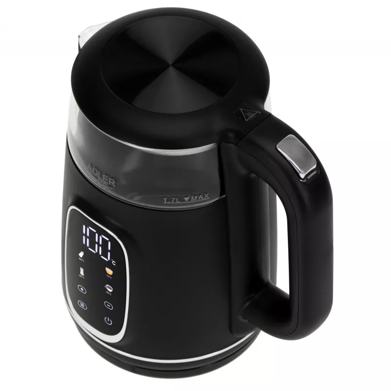 ADLER AD 1305 elektrischer Wasserkocher schwarz/silber