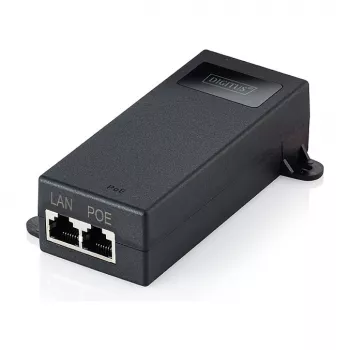 PoE++ Injector DIGITUS DN-95104-1 — Gigabit Ethernet 802.3bt, 60 W, 55 V, 100 m, Schwarz