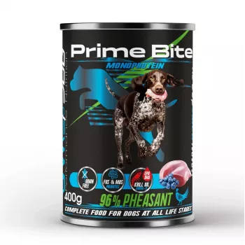 PRIME BITE Monoprotein Fasan mit Beeren - Nassfutter für Hunde - 400g