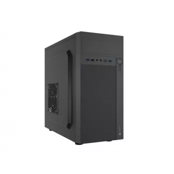 PC-Gehäuse NATEC Helix Mini Tower Schwarz — microATX/Mini-ITX, 3×3,5 Zoll + 5×2,5 Zoll, 33 cm GPU, USB-C/USB-A Anschlüsse