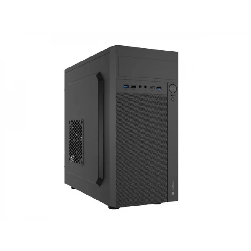 PC-Gehäuse NATEC Helix Mini Tower Schwarz — microATX/Mini-ITX, 3×3,5 Zoll + 5×2,5 Zoll, 33 cm GPU, USB-C/USB-A Anschlüsse