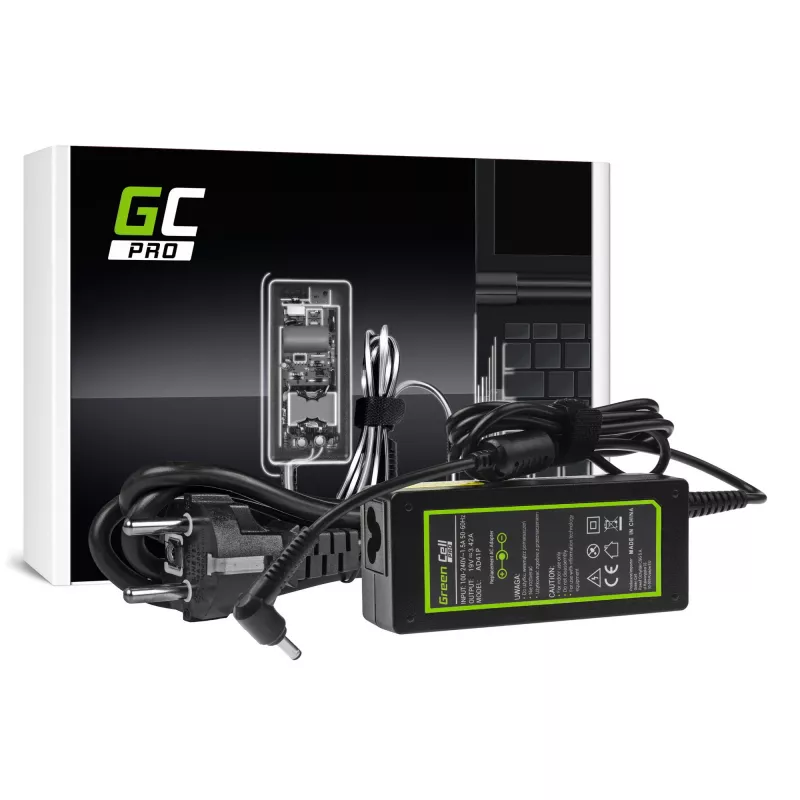 Netzteil Green Cell AD41P 65W für ASUS Laptops, 19V 3,42A, Indoor, Schwarz
